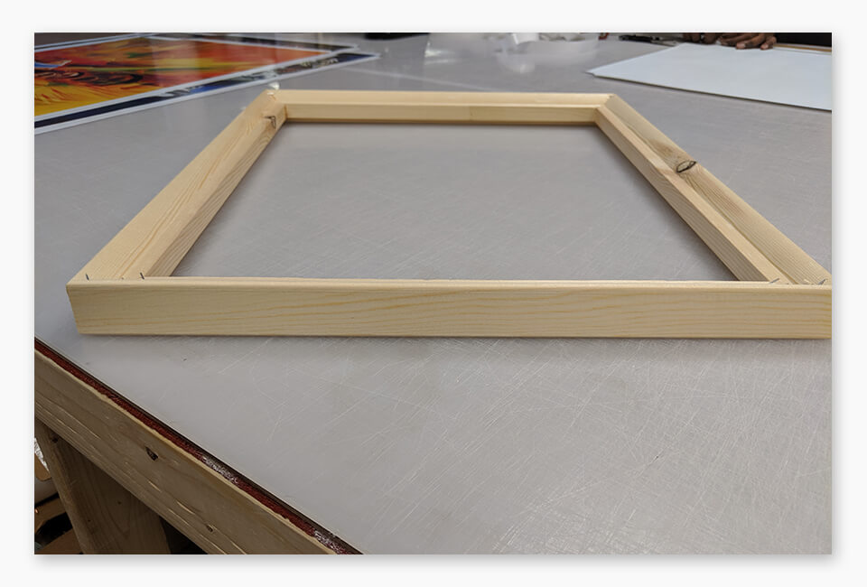 Canvas gallery stretcher frame.